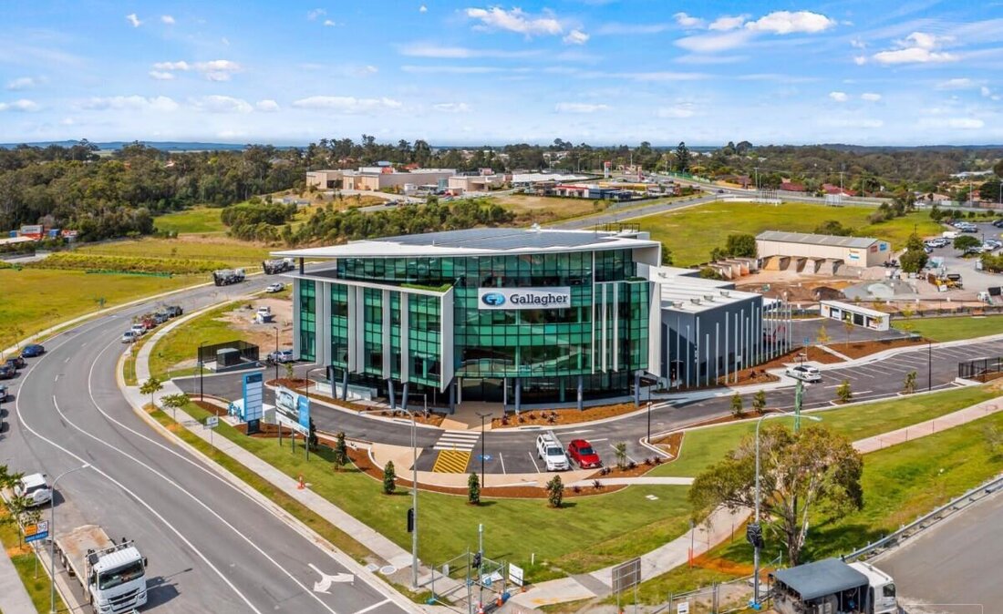 1 Zupp Drive, Ormeau — aerial view of the completed building