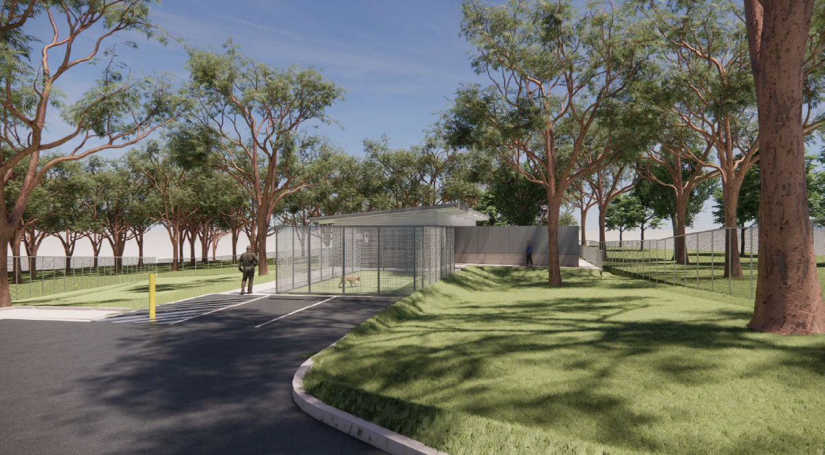 Birkdale Animal Shelter — kennel entry render