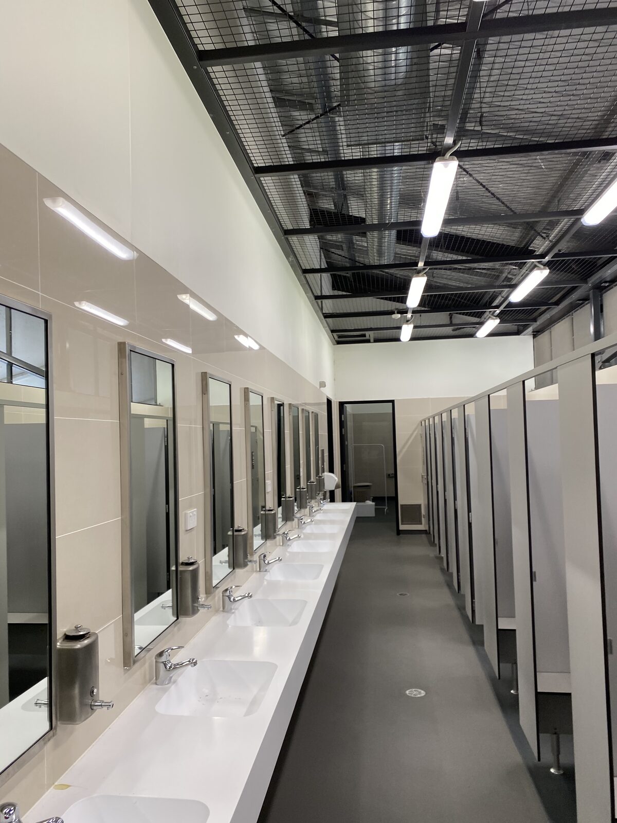 Brisbane Roar FC changeroom renovation — amenities and basins