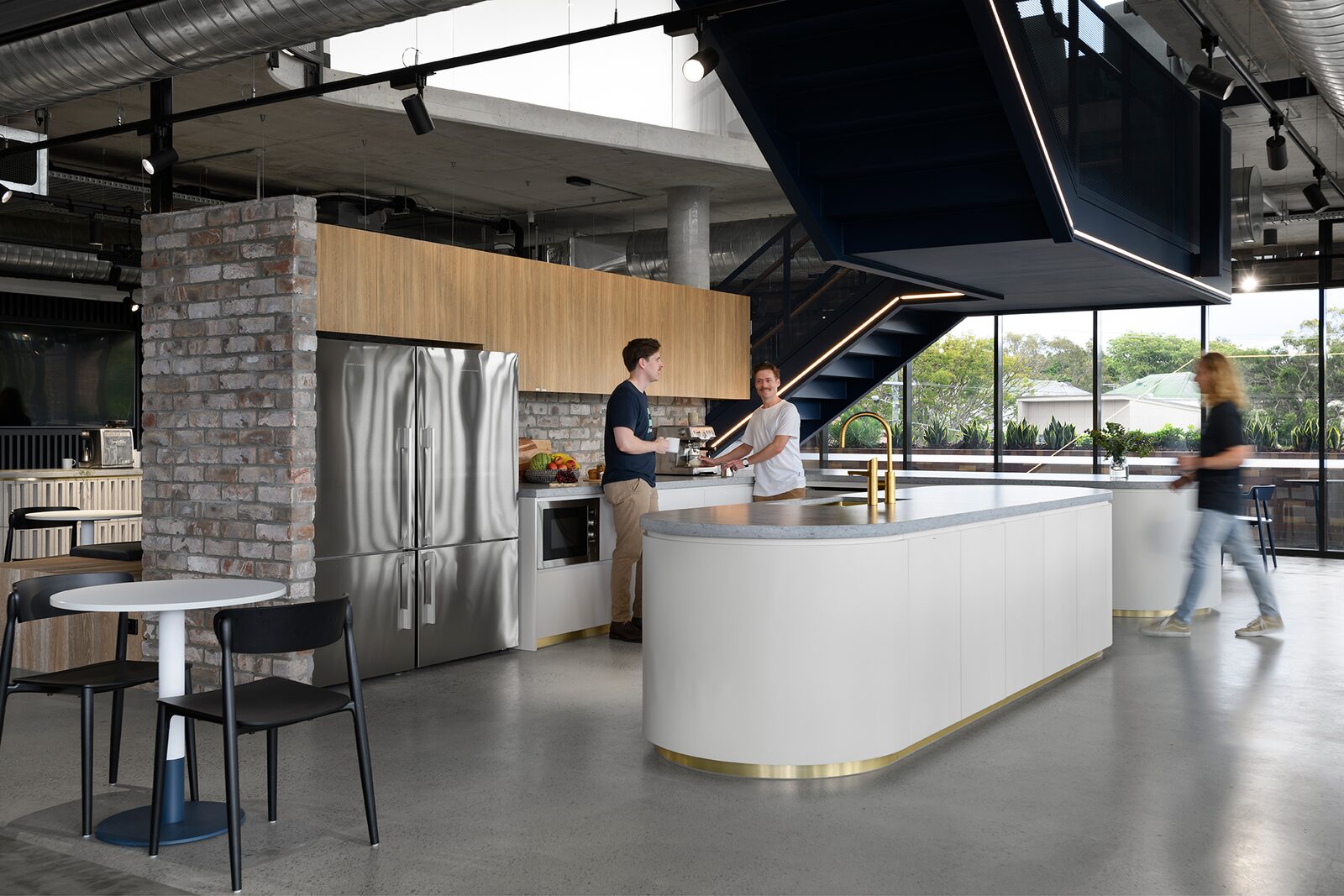 Fathom Software Head Office — kitchen island and breakout space