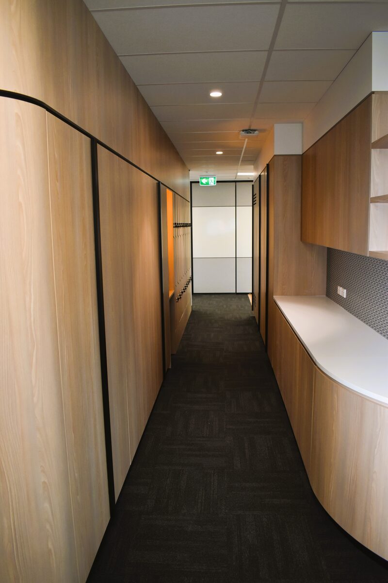 Gallaghers Gold Coast — locker corridor joinery
