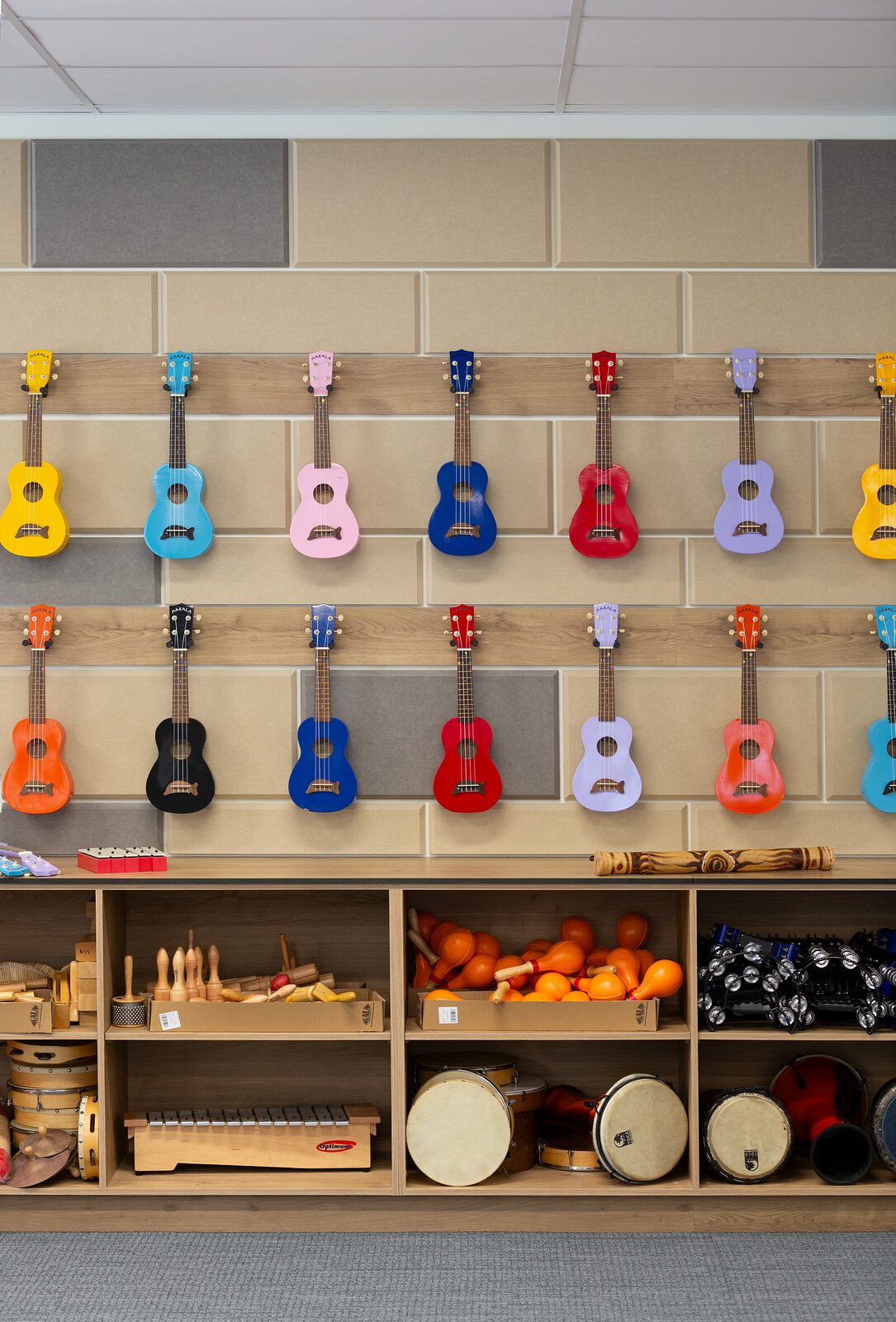 Narangba Music Hall — ukulele wall