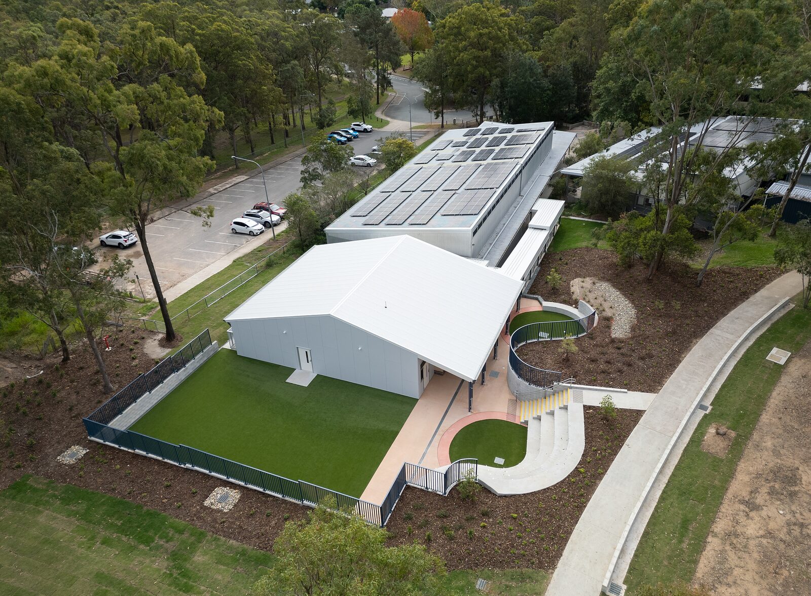 Narangba Music Hall — aerial view, solar roof
