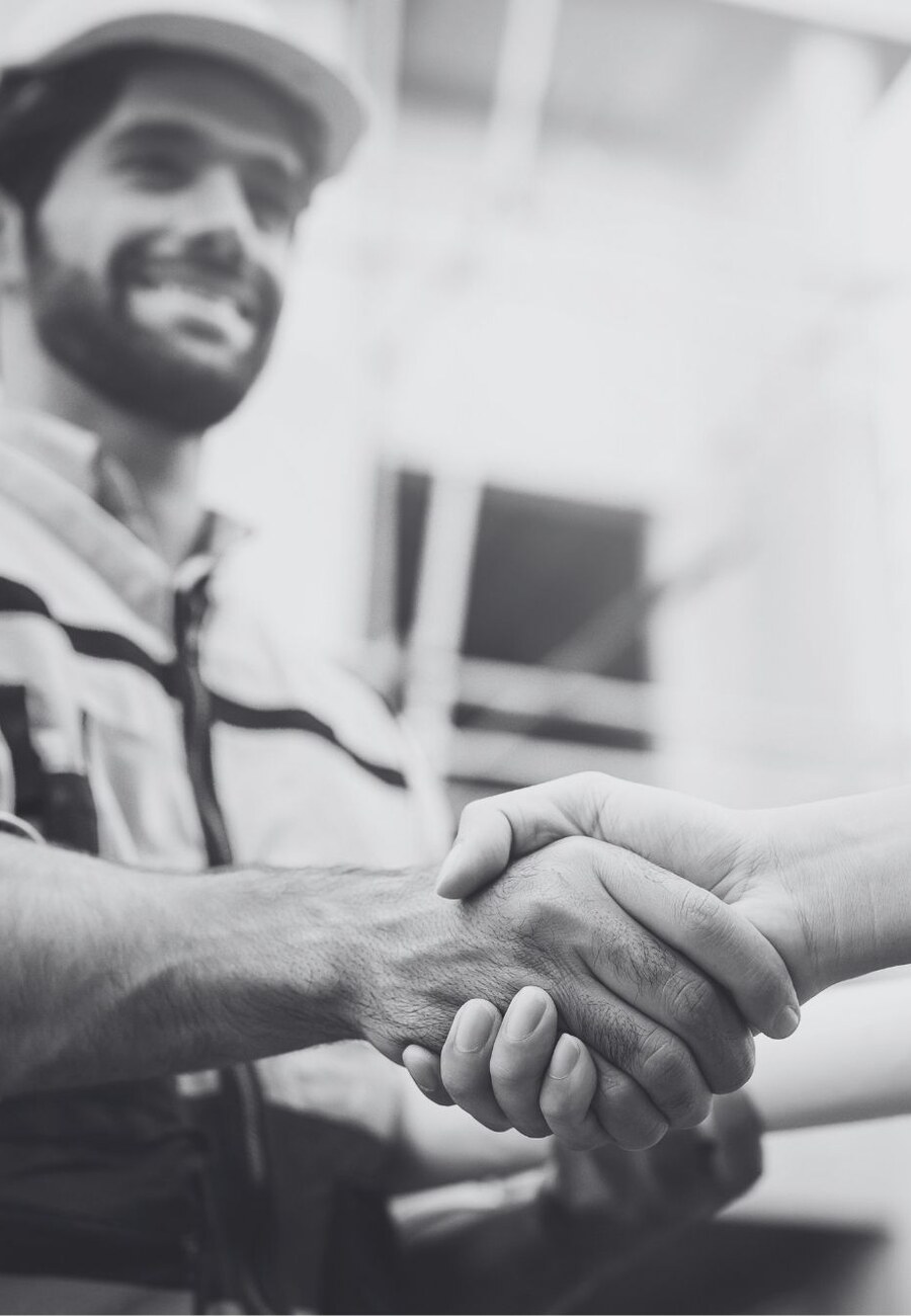 Focus Construct — handshake with a client on site