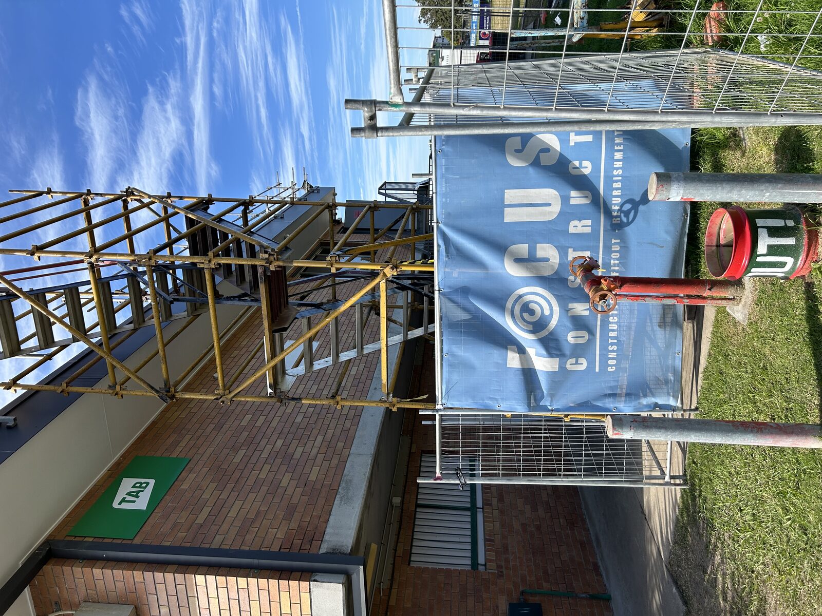 Wynnum Manly Seagulls roof — scaffolding access