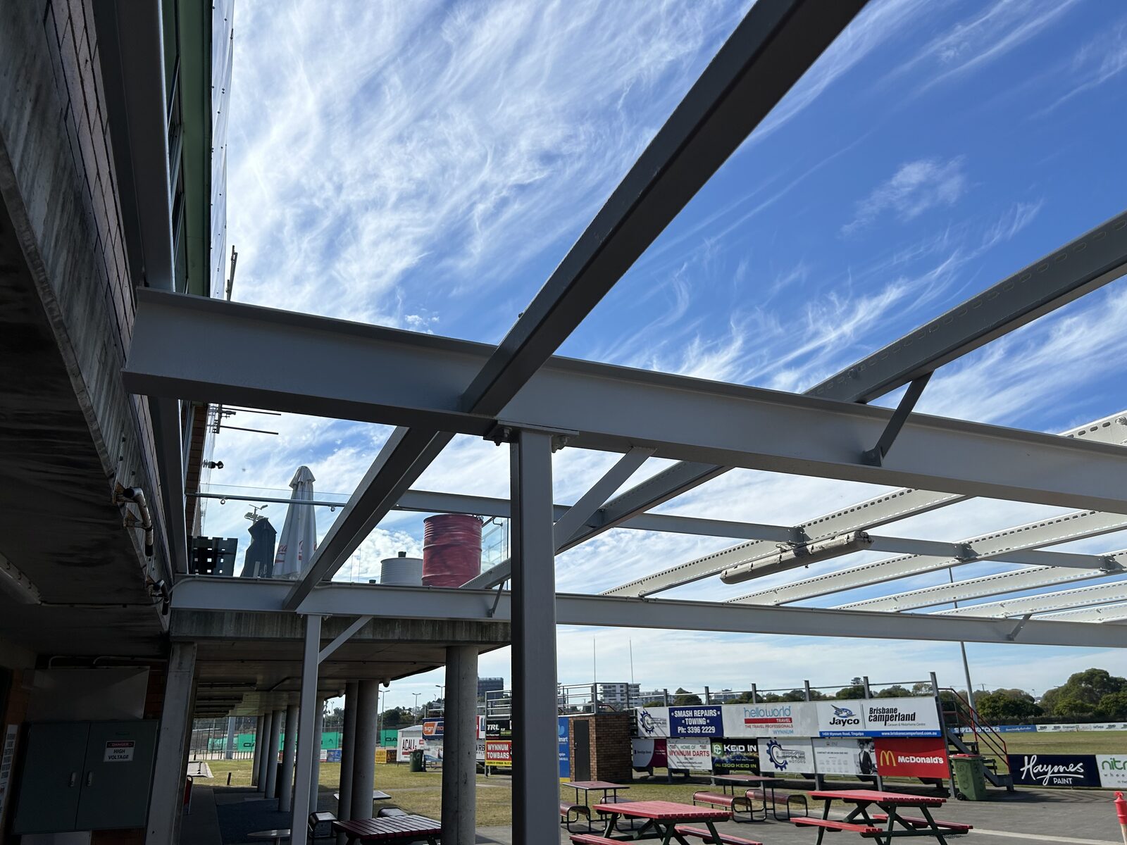 Wynnum Manly Seagulls roof — new steel roof structure